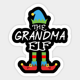 The Grandma Elf Matching Family Group Christmas Party Sticker